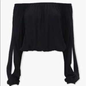 Off-The-Shoulder Split Sleeve Top